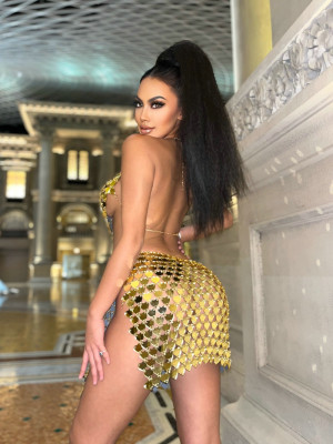 Fall Sexy Low Back Sequins Nightclub Two Piece Skrit Set