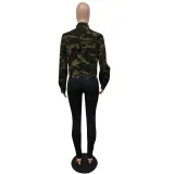 Women Denim Camo Jacket