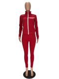 Women Sports Zip Long Sleeve Top and Pant Two Piece