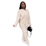 Women Casual Long Sleeve Sweater and Pant Two Piece