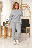 Women Fall Winter Pleated Casual Hoodies Two Piece