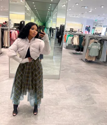 Women'S Casual Plaid Mesh Irregular Skirt