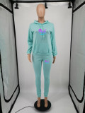 Women Casual Print Hoodies and Pant Two Piece