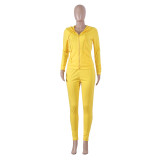 Women Casual Zip Top and Pant Two Piece
