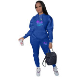 Women Casual Print Hoodies and Pant Two Piece