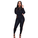Autumn and Winter Women's Sports Casual Solid Color Long-sleeved Trousers Set Two-Piece Set