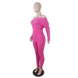 Women's Anti-pilling Knitting Suit Sweater Wool Pants Two-Piece Set