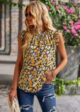 Women'S Loose Casual Top Spring Sleeveless Floral Shirt