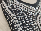 Sexy Halter Pearl Diamond Beaded Luxurious Sexy Bodysuit