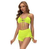 Women Sexy Solid Cutout Two Pieces Swimwear
