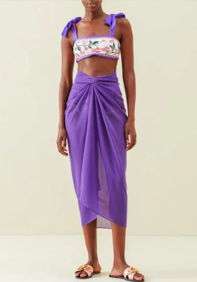 Women's Bodycon Three-Piece Swimsuit Color Block Print Beach Sunwear