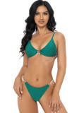 Bikini Pearl Charm Solid Sexy Triangle Two Pieces Swimsuit