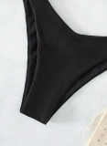 Swimsuit solid color mesh Three-Piece sexy bikini