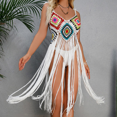 Women Sexy Fringe Beach Midi Dress