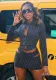 Women Striped Print Long Sleeve Sexy Crop Shirt And Cutout Mini Skirt Two Piece
