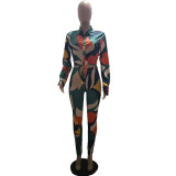 Fashion Ladies Printed Two-Piece Suit
