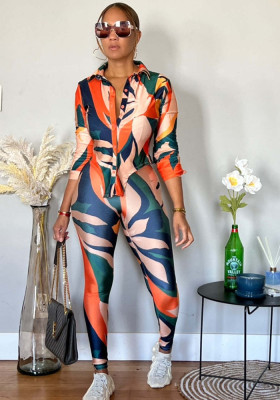 Fashion Ladies Printed Two-Piece Suit