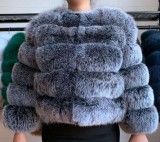 Women's Cropped Long Sleeve Fur Faux Fur Coat