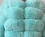 Women's Cropped Long Sleeve Fur Faux Fur Coat