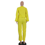 Ladies' Fashion Casual Solid Color Teddy Fleece Two-Piece Set Ladies' Clothing
