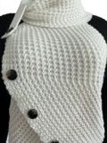 Women'S Casual Knitting Turtleneck Color Block Sweater