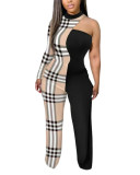 Women'S Fashion Print One-Sleeve Jumpsuit