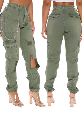 Slim Fit Camo Print Comfort Casual Stretch Cargo Pants