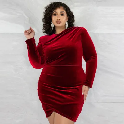 Plus Size WomenPleated Dress