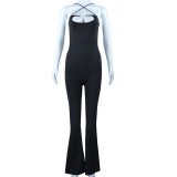 Women Sexy Cut Out Bell Bottom Jumpsuit