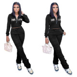 Women'S Letter Embroidery Casual Fashion Sports Tracksuit Two-Piece Set