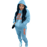 Women'S Fashion Casual Print Hoodies Two-Piece Tracksuit