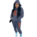 Women'S Fashion Casual Print Hoodies Two-Piece Tracksuit