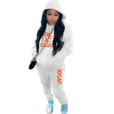 Women'S Fashion Casual Print Hoodies Two-Piece Tracksuit