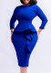 Women'S Fall Winter Fashion Chic Elegant Africa Plus Size Career Bodycon Dress