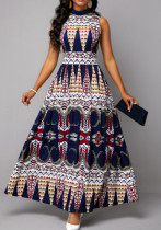 Ladies Summer Print Sleeveless Dress