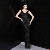 Plus Size Women Luxury Sequin Formal Party Evening Dress