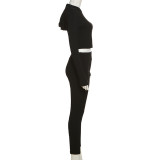 Women Hooded Long Sleeve Top and Pant Two Piece
