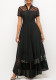 Women Summer Chiffon Patchwork V-Neck Short Sleeve Dress