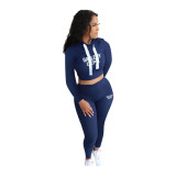 Women Casual Long Sleeve Hoodies And Pant Two Piece Set