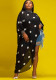 Plus Size Dress Summer Loose Plus Size Plus Bat Sleeves Printed Long Dress