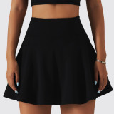 Spring Tennis Skirt Fitness Badminton Fake Two Piece Sports Skirt Pocket Running Casual Mini Skirt