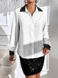 Top Women's French shirt Women's chiffon long sleeve Basics shirt