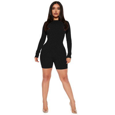 Women's Spring Ribbon Round Neck Patchwork Line Casual Sports Cargo Rompers