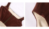 Strap Vest Women's Fishbone Square Neck Crop Short Strap Top