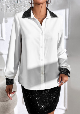 Top Women's French shirt Women's chiffon long sleeve Basics shirt