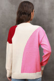 Plus Size Women Winter Color Block Sweater