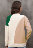 Plus Size Women Winter Color Block Sweater