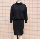 Autumn and Winter Casual Bat Sleeves Top Bodycon Knitting Set Women's Wear