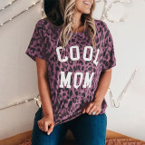 Women'S Street Leopard Print Top Round Neck Loose Short Sleeve T-Shirt