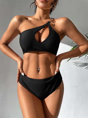 Women Sexy Solid Bikini Two Pieces